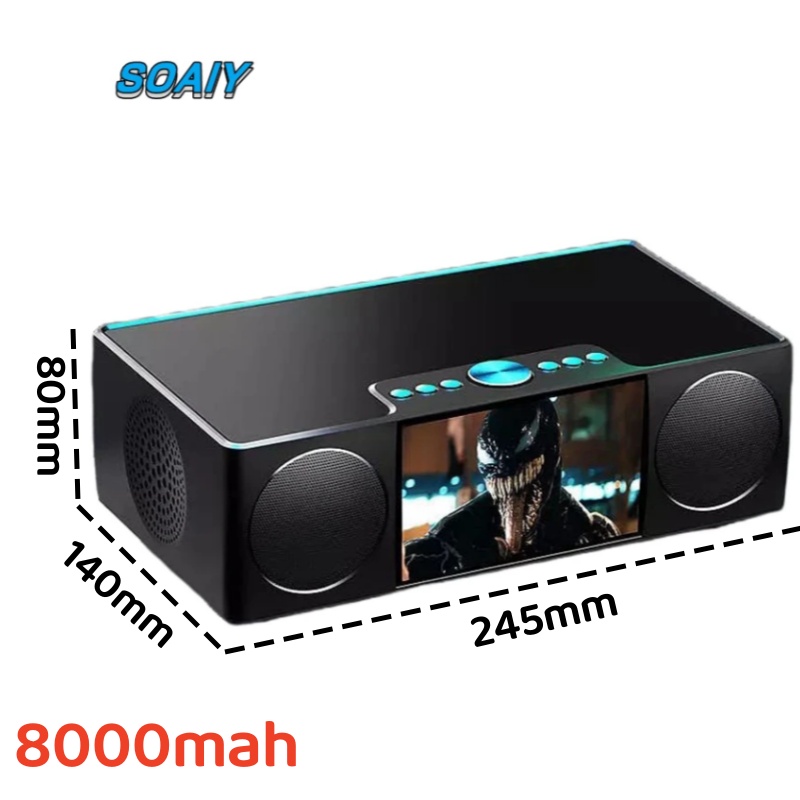 Audio Visualizer Music Player - Caixa de SOM S99สเตอริโอไร้สายบลูทูธ HIFI ตู้ลำโพงซับวูฟเฟอร์เครื่องเล่นวิดีโอ8000mAh