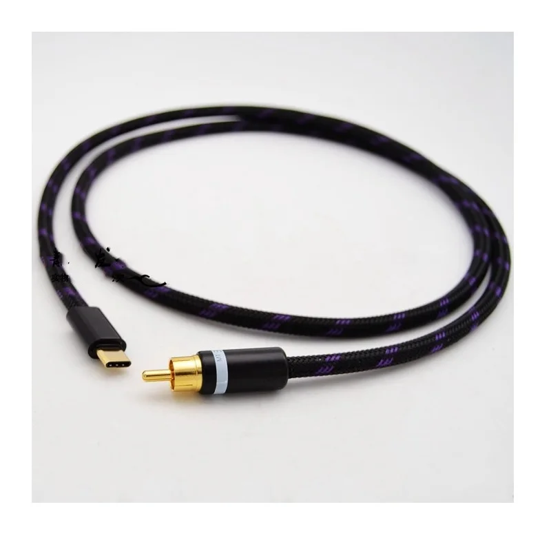 Audio Music Gen - ประเภท-C ถึง RCA สายสัญญาณเสียงโคแอกเซียล 75 โอห์มสำหรับ