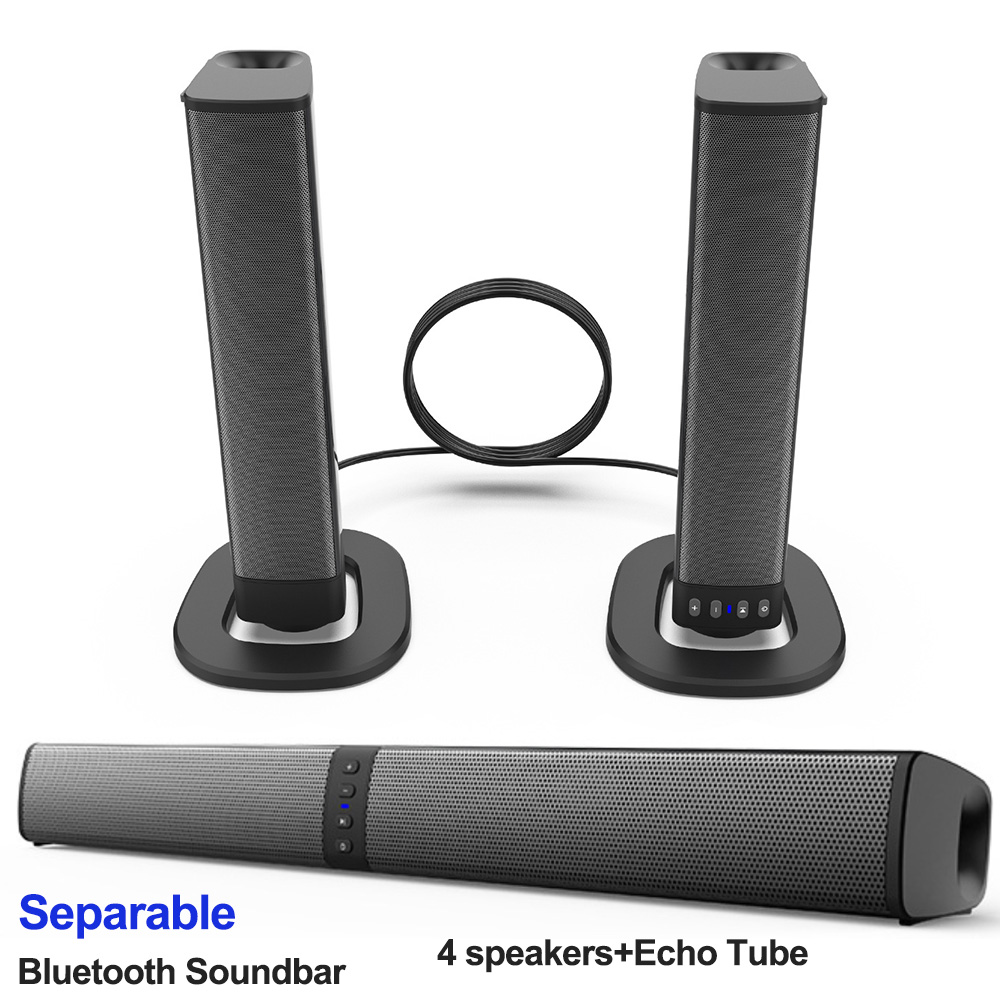 Audio And Music Separate - แถบเสียงที่แยกออกจากกันได้สำหรับทีวีที่มีซับวูฟเฟอร์360สเตอริโอไร้สายเสียงรอบทิศทาง ° บัตร TF ซาวด์บาร์วิทยุ FM