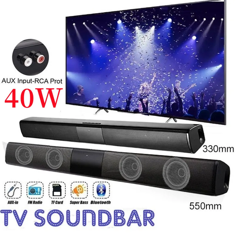 40W Soundbar ทีวีแบบพกพาบลูทูธ - Audio Music Visualizer Free บทวิจารณ์และราคา